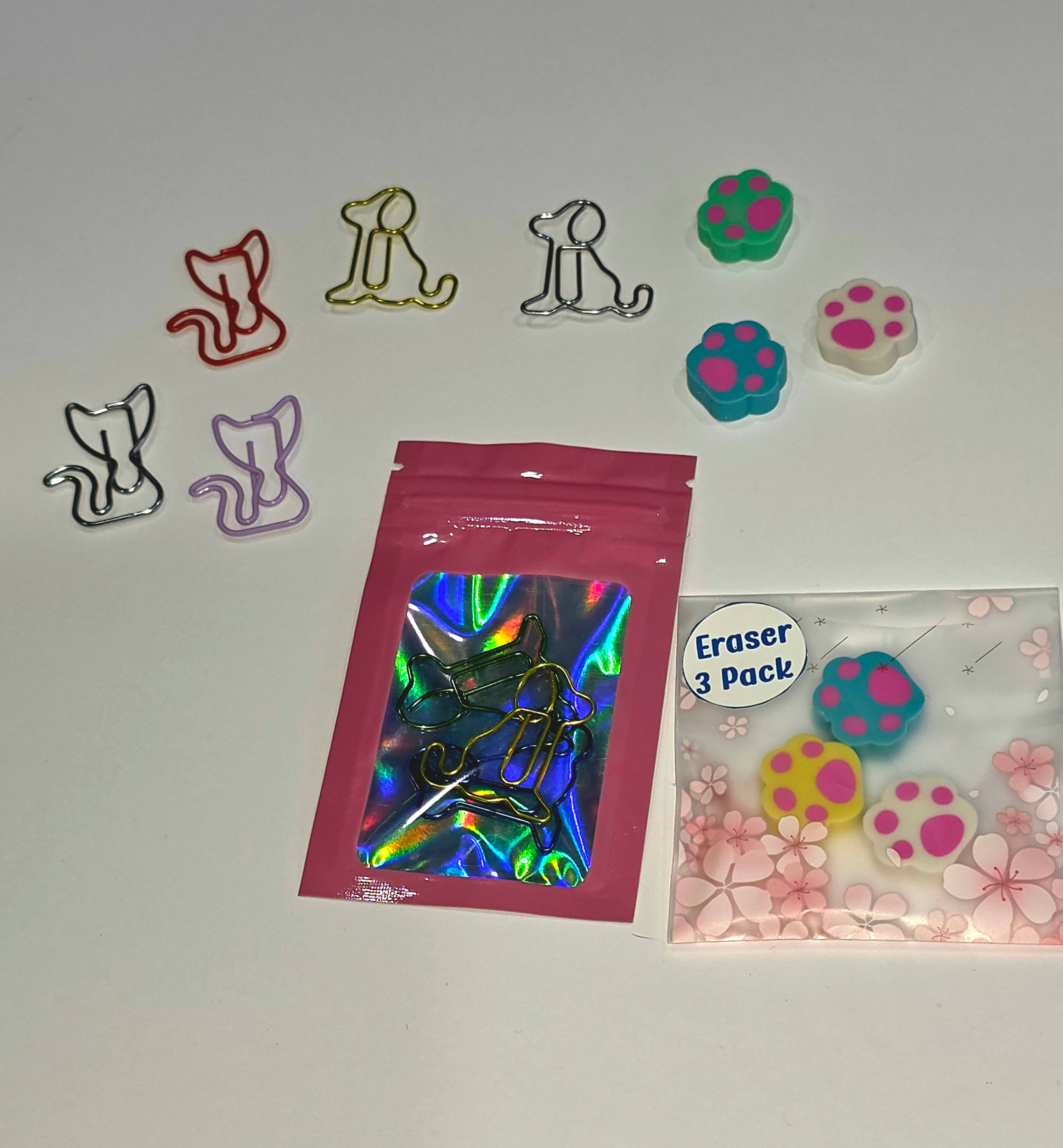Paw Print Erasers 3-Pack