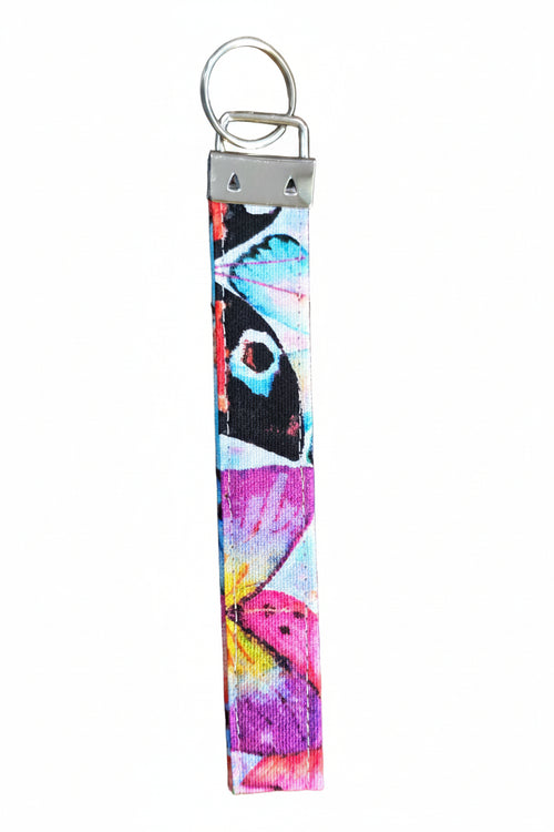 Butterfly Print Wristlet Keychain
