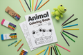 Animal Coloring Book Flat Lay