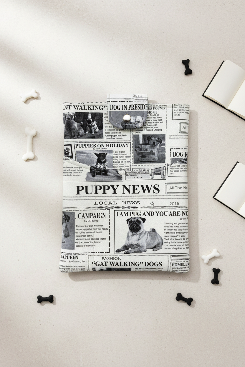 Book Sleeve - Puppy News Print