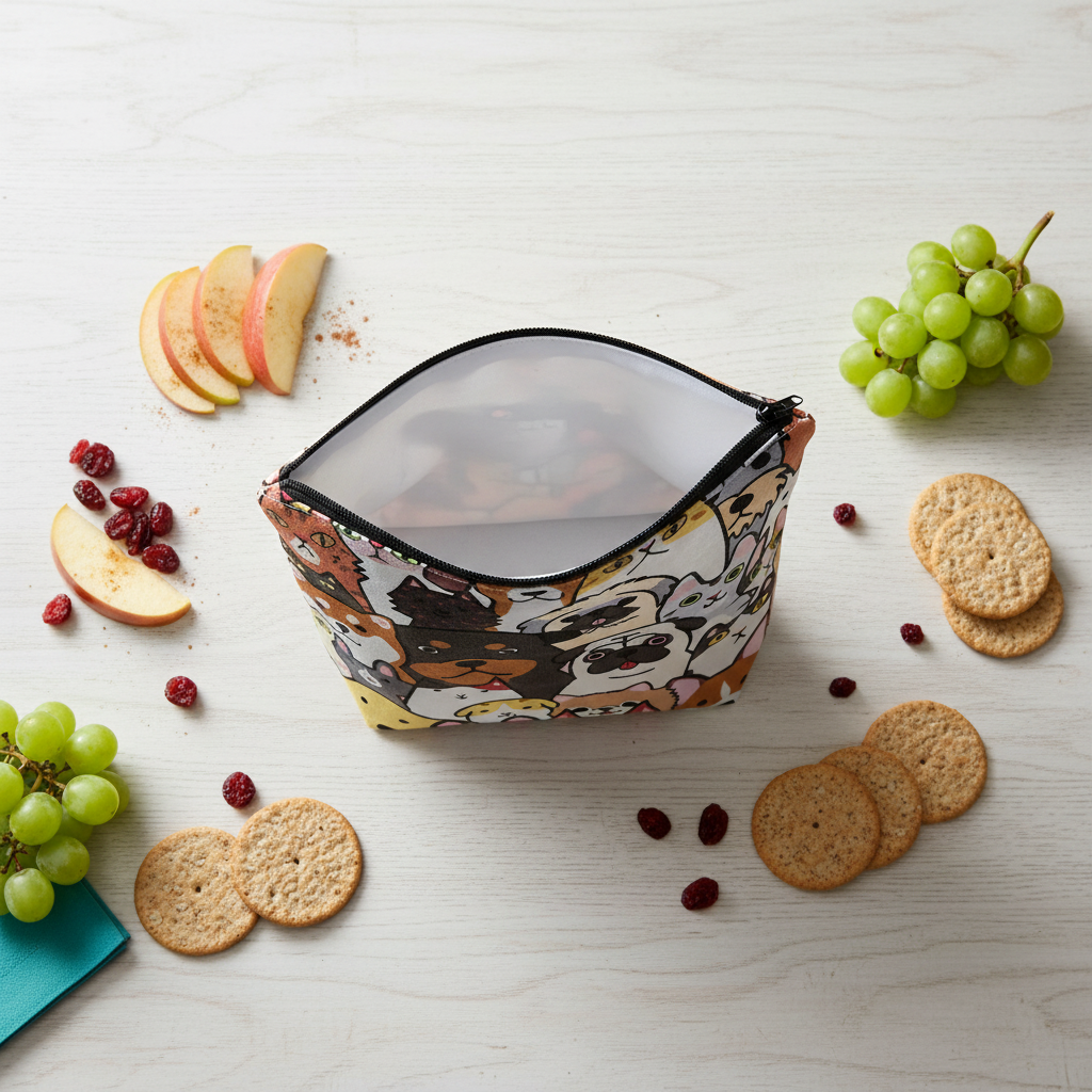 Lifestyle flat lay snack bag