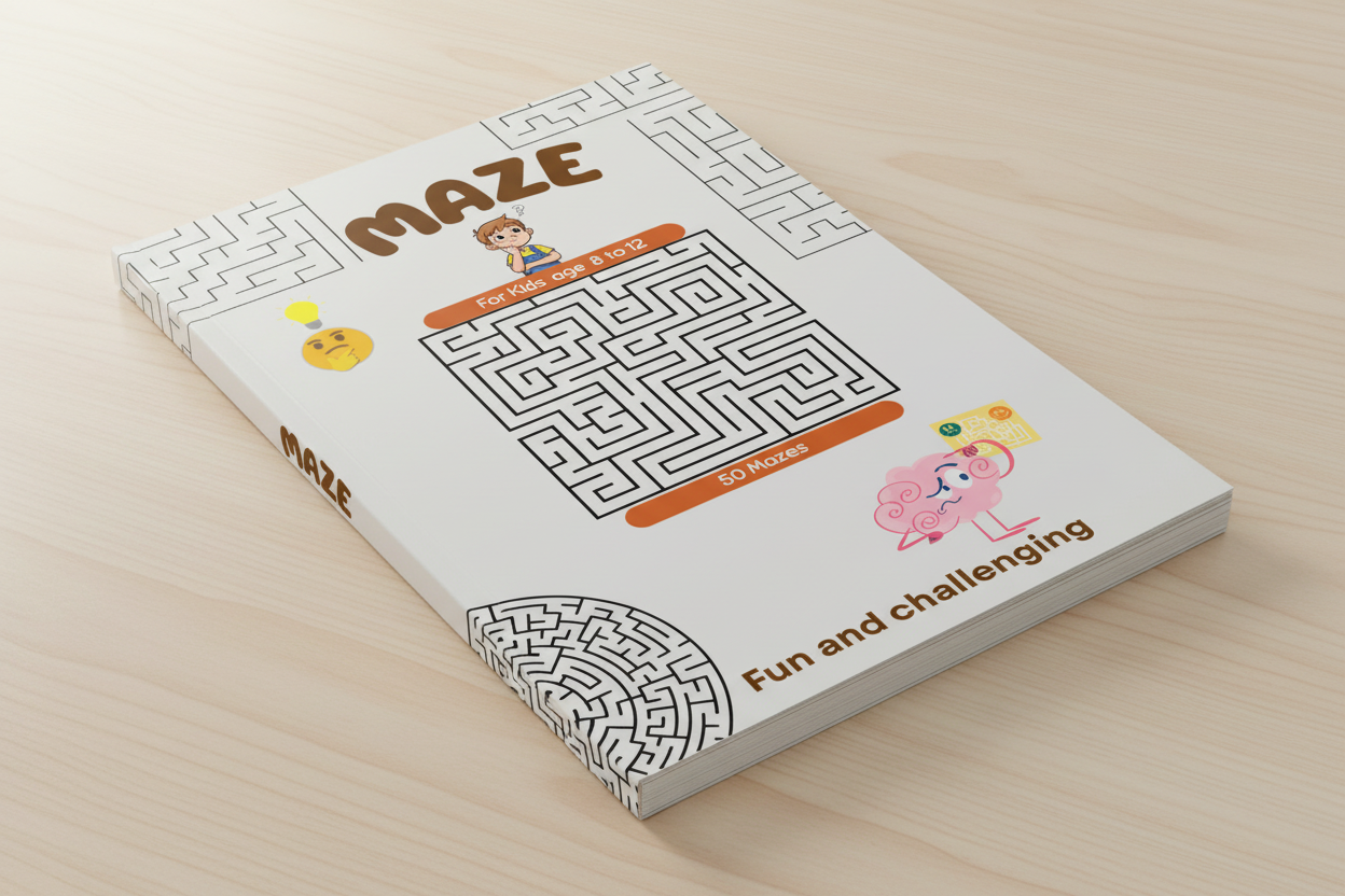 Maze Puzzle Book Mockup