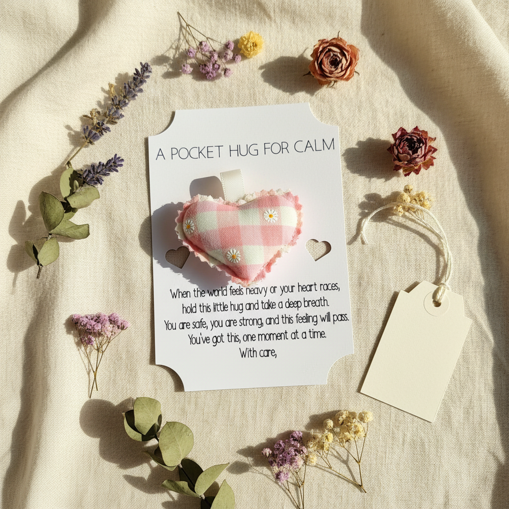 Pink Gingham Pocket Hug lifestyle