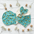 Teal Bee Baby Gift Set Lifestyle Flat Lay